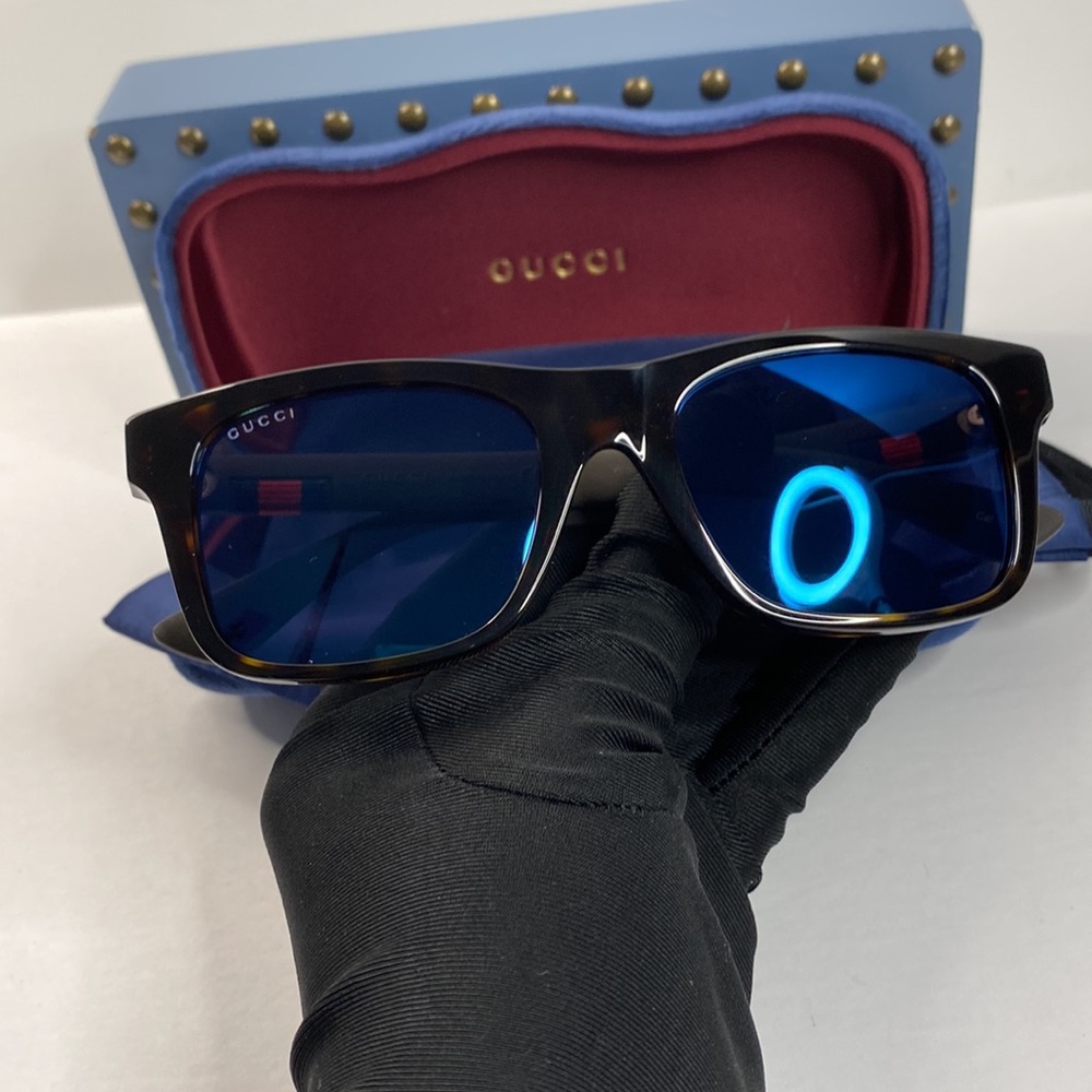 💯 - Authentic- New - Gucci Black GG0008S Square Sunglasses - Picture 6 of 17